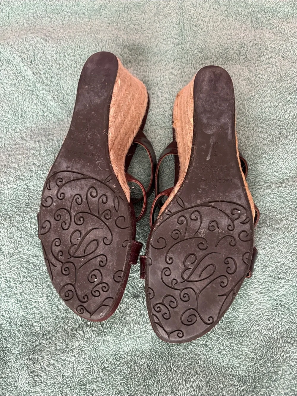 Brighton Women's Burgundy Triple-Button Leather Wedges